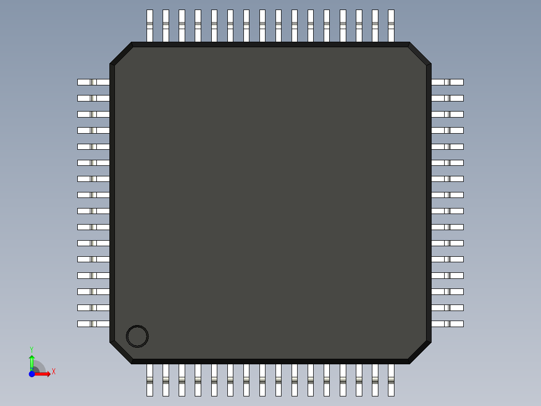 元器件3D封装LQFP64_FPT-64P-M0380前视图