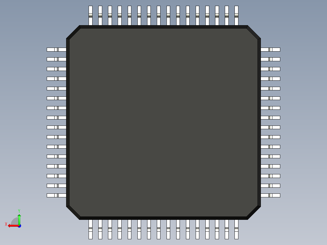 元器件3D封装LQFP64_FPT-64P-M0380后视图