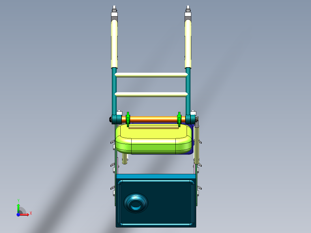 Q182-多功能婴儿餐桌椅的设计【三维SolidWorks】前视图