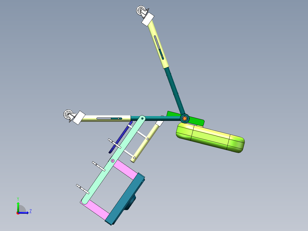 Q182-多功能婴儿餐桌椅的设计【三维SolidWorks】左视图