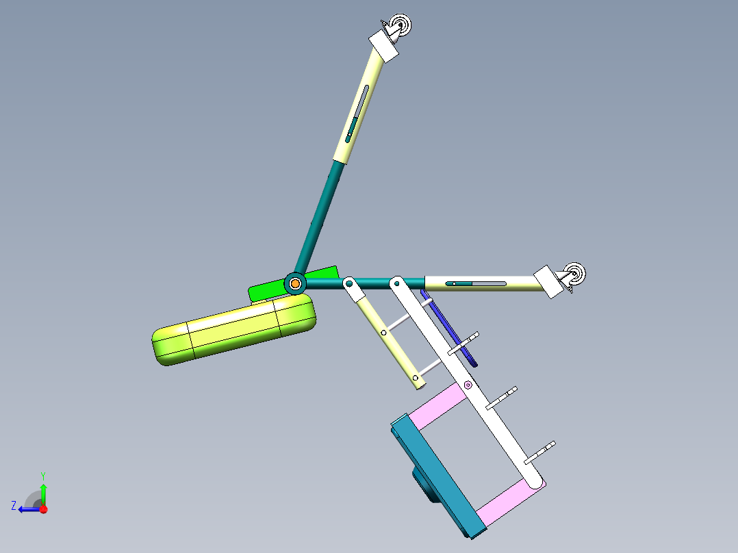 Q182-多功能婴儿餐桌椅的设计【三维SolidWorks】右视图