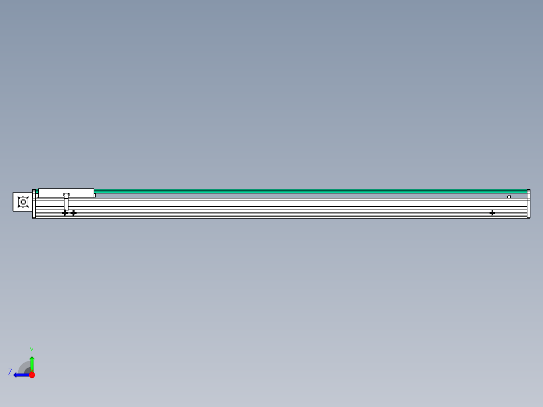 东锦同步带传动-直线滑台模组DH270B-C-L150-S2000-BL-P750W-C3右视图