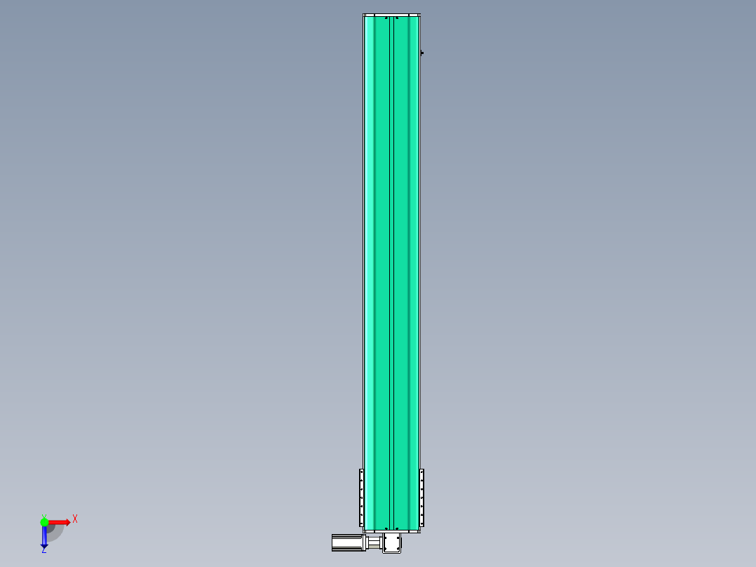 东锦同步带传动-直线滑台模组DH270B-C-L150-S2000-BL-P750W-C3俯视图