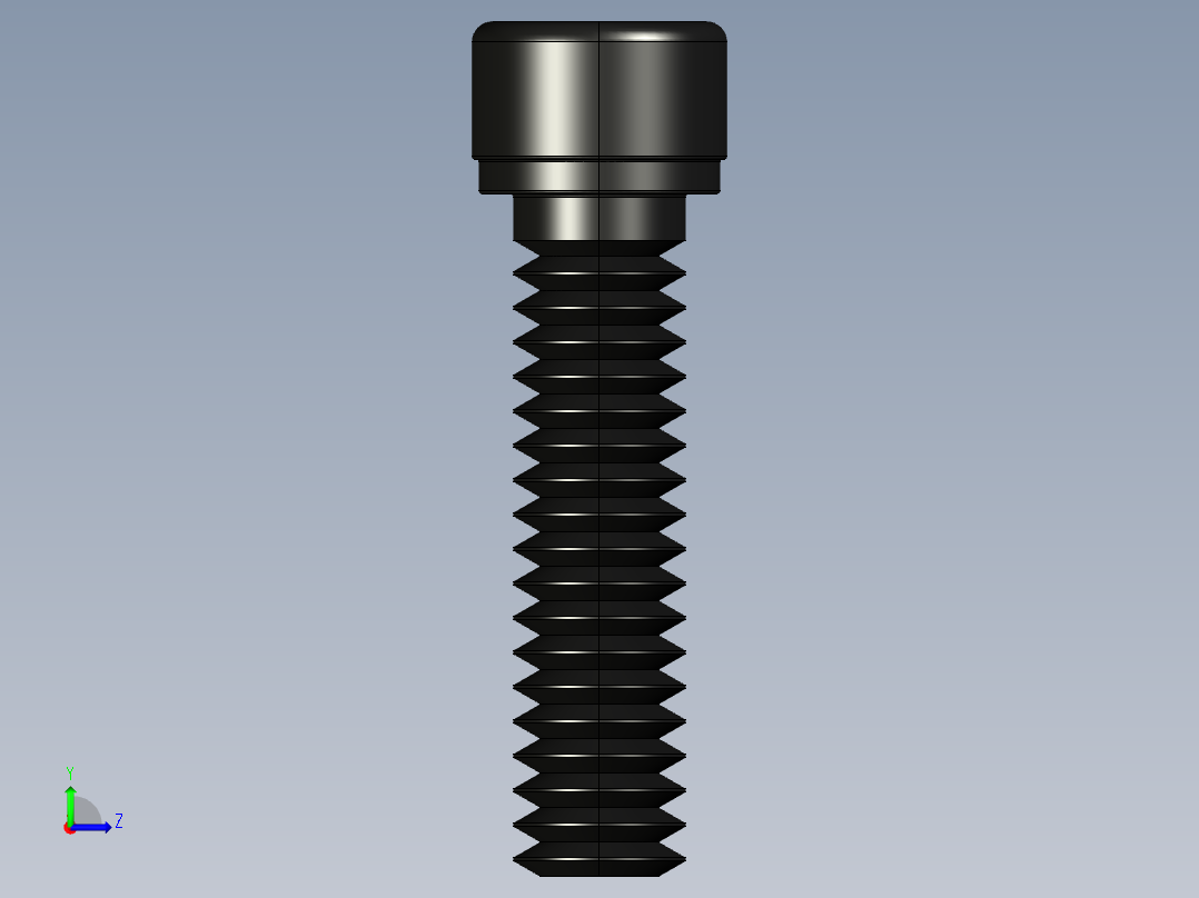 紧固件-IGES 0.2500 Socked Head左视图