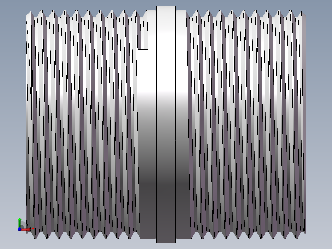 对丝-圆边等径 DN32前视图