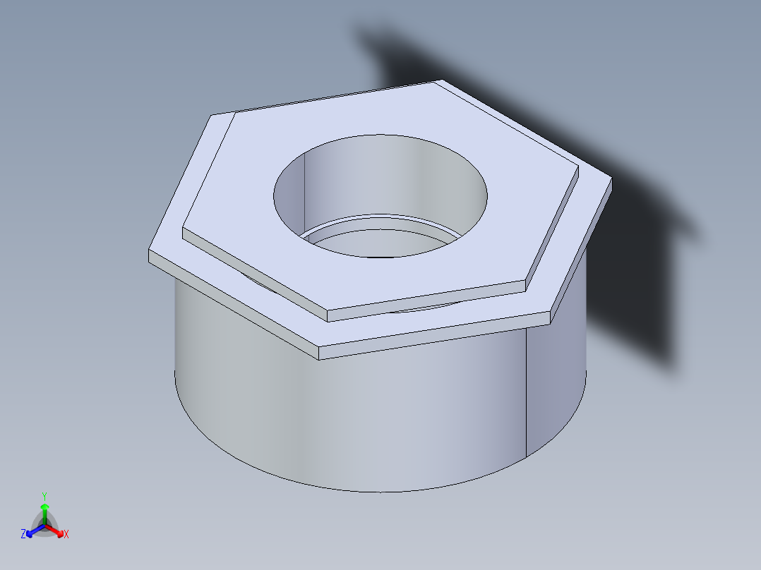 CPVC管件16A-Sch80_ReducerBushing_SxSPIG_9837-666FB_Sch80PVC_Flush Style Reducer Bushing (SxSPG)正等轴测图