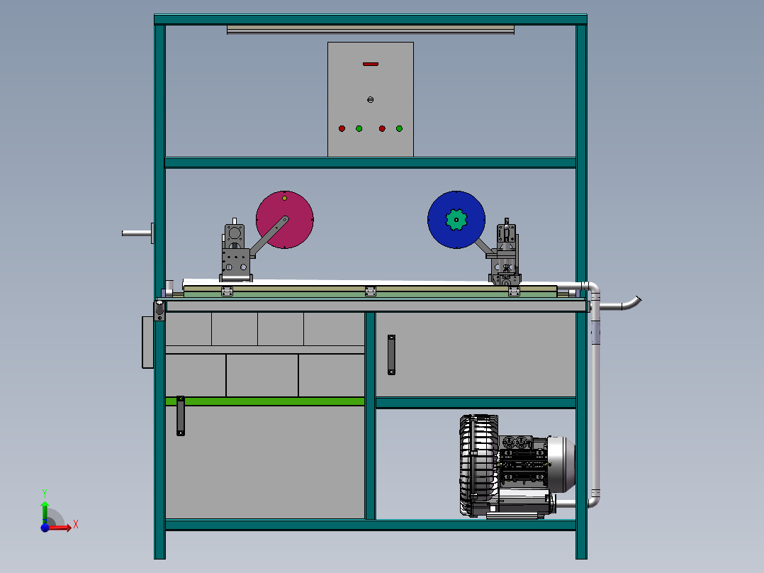 双面胶贴敷机（sw18可编辑+cad）前视图