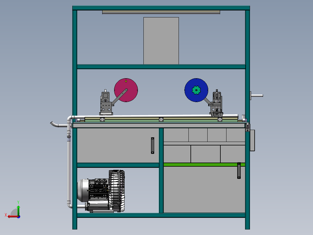 双面胶贴敷机（sw18可编辑+cad）后视图