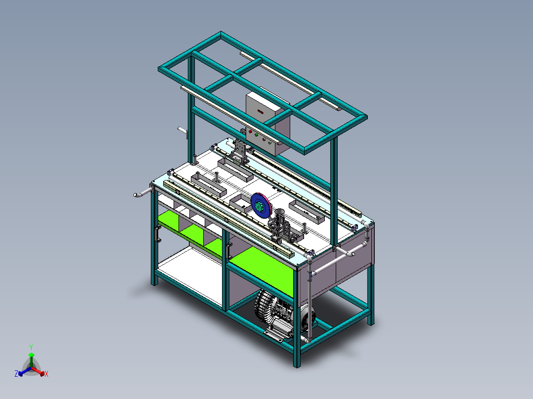 双面胶贴敷机（sw18可编辑+cad）正等轴测图