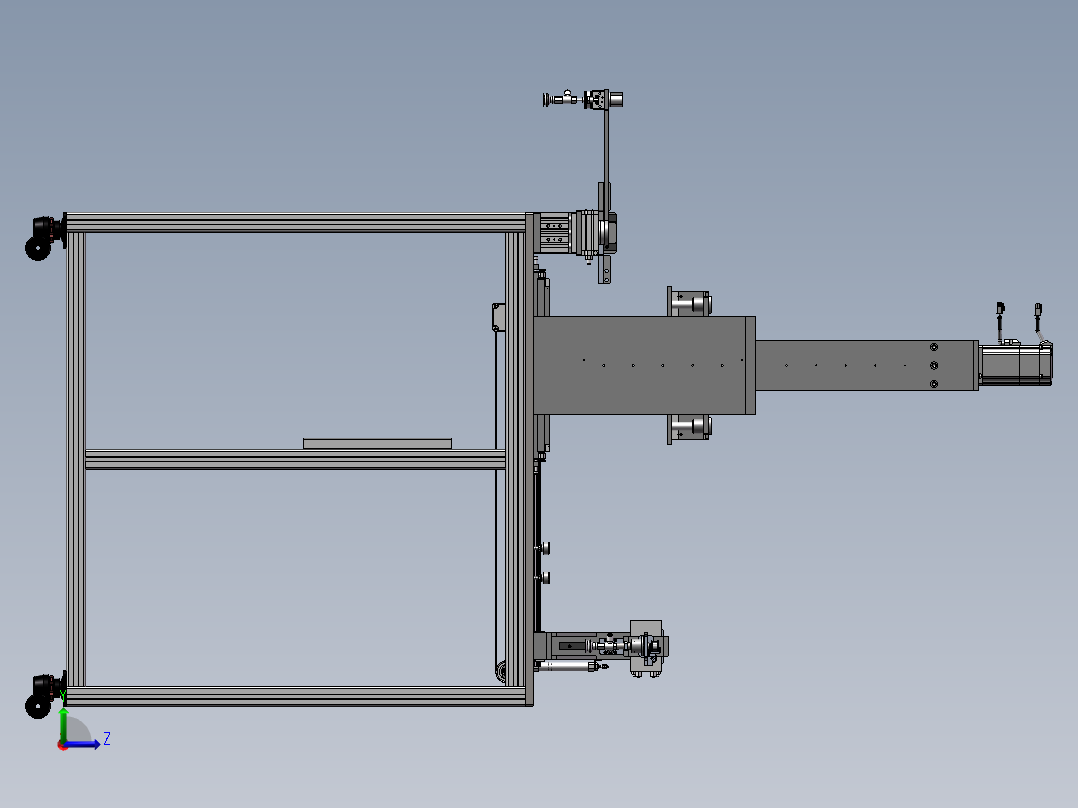 导光板水口切割机（sw18可编辑+工程图）左视图