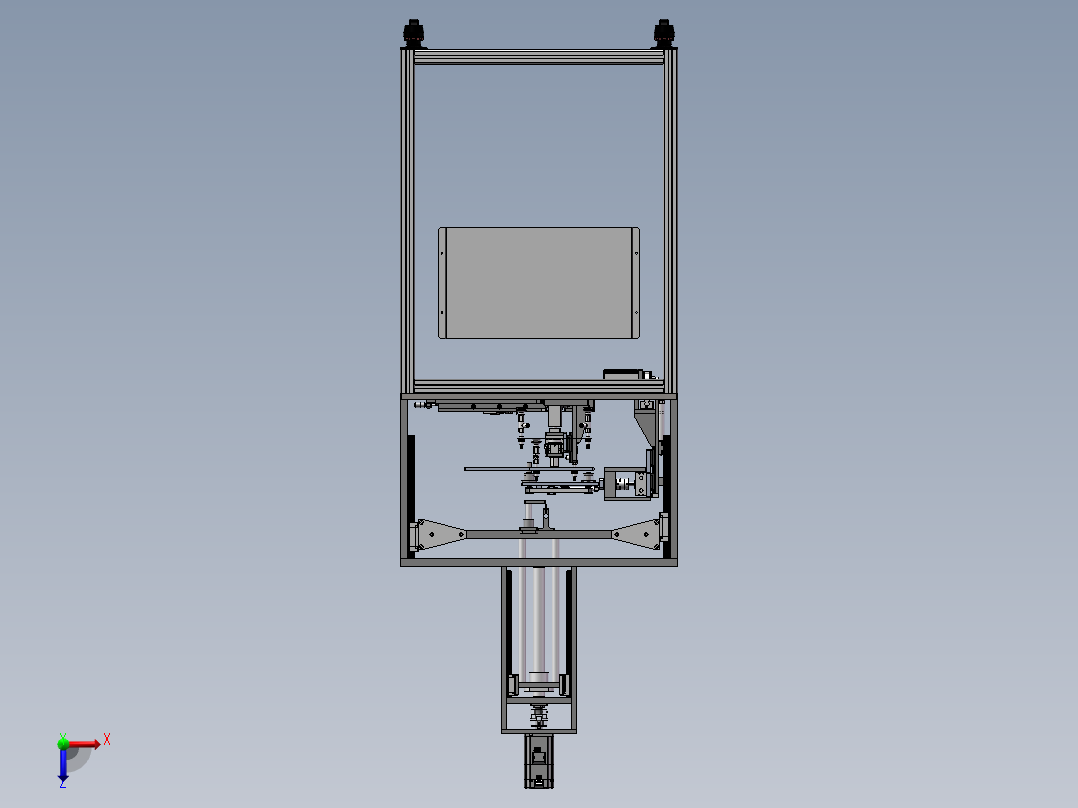 导光板水口切割机（sw18可编辑+工程图）俯视图