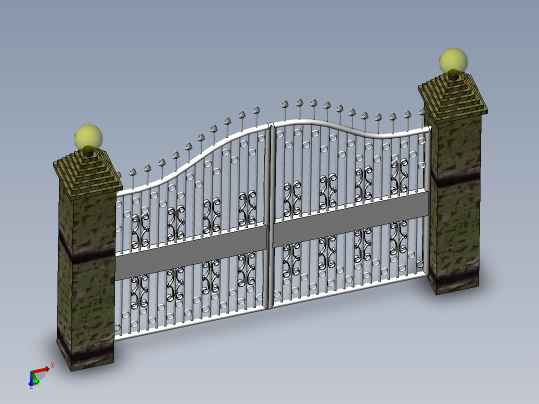 Solidworks雕花<span style='color: red'>大门</span>模型