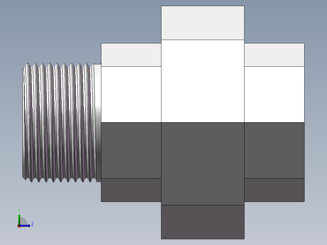 活接-等径内外丝直通 DN20左视图
