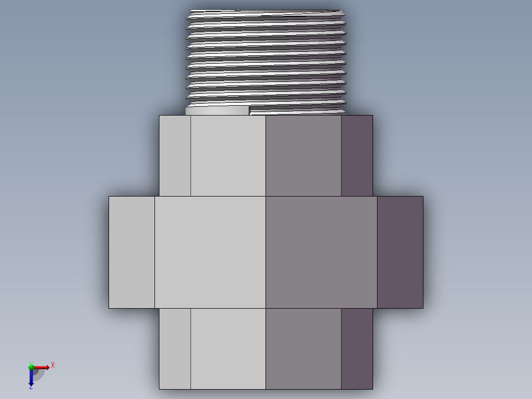 活接-等径内外丝直通 DN20俯视图