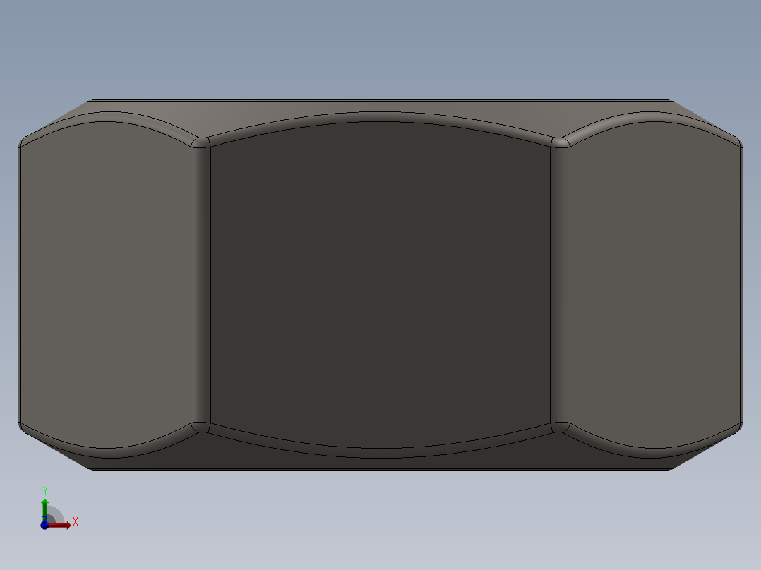 紧固件-Raw Steel Nut 0.3750前视图