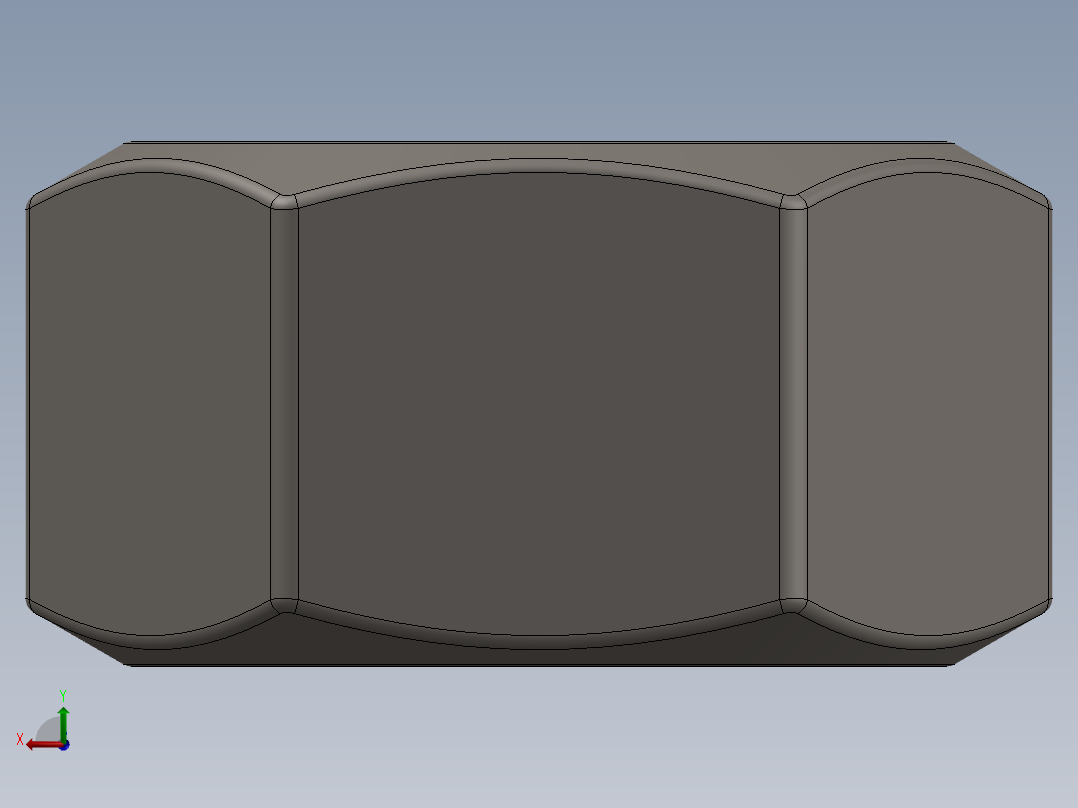紧固件-Raw Steel Nut 0.3750后视图
