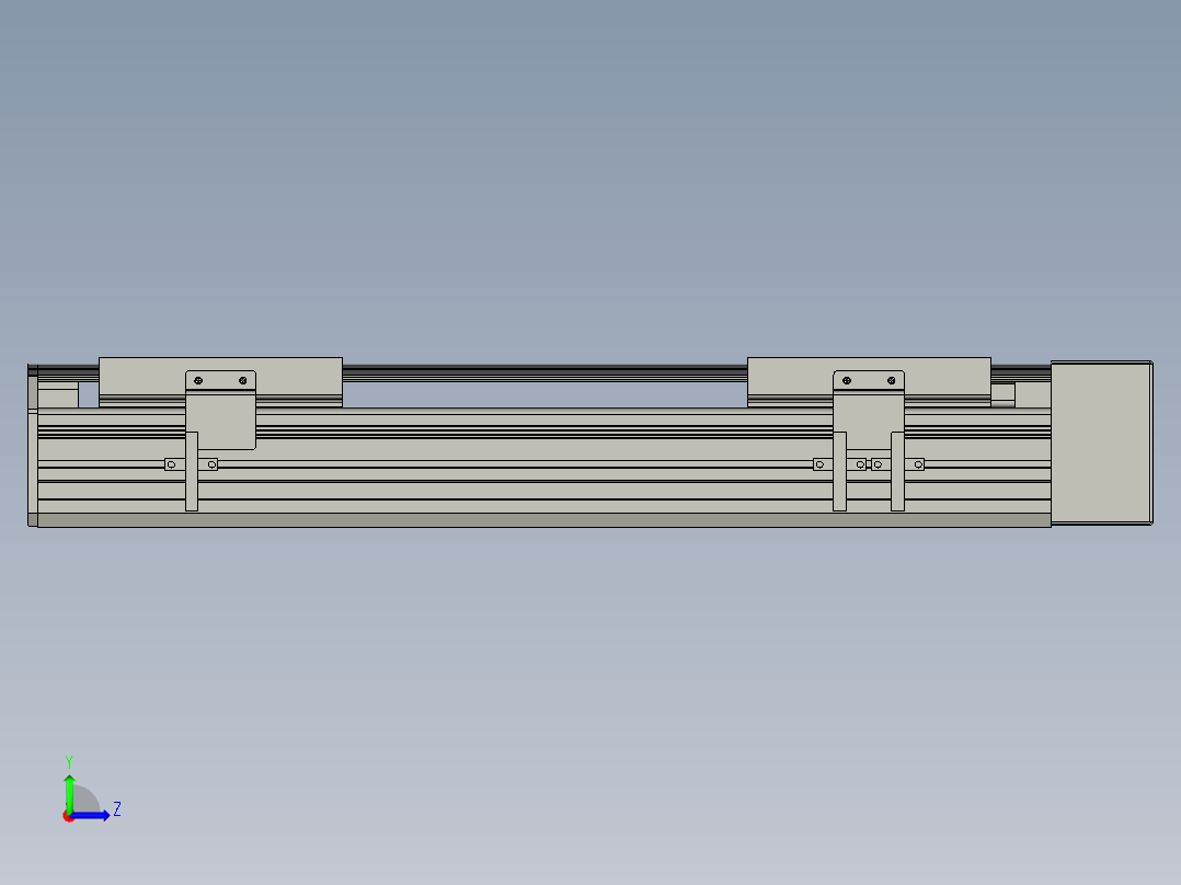 直线模组WG-LHA12-S300-L设计图纸左视图