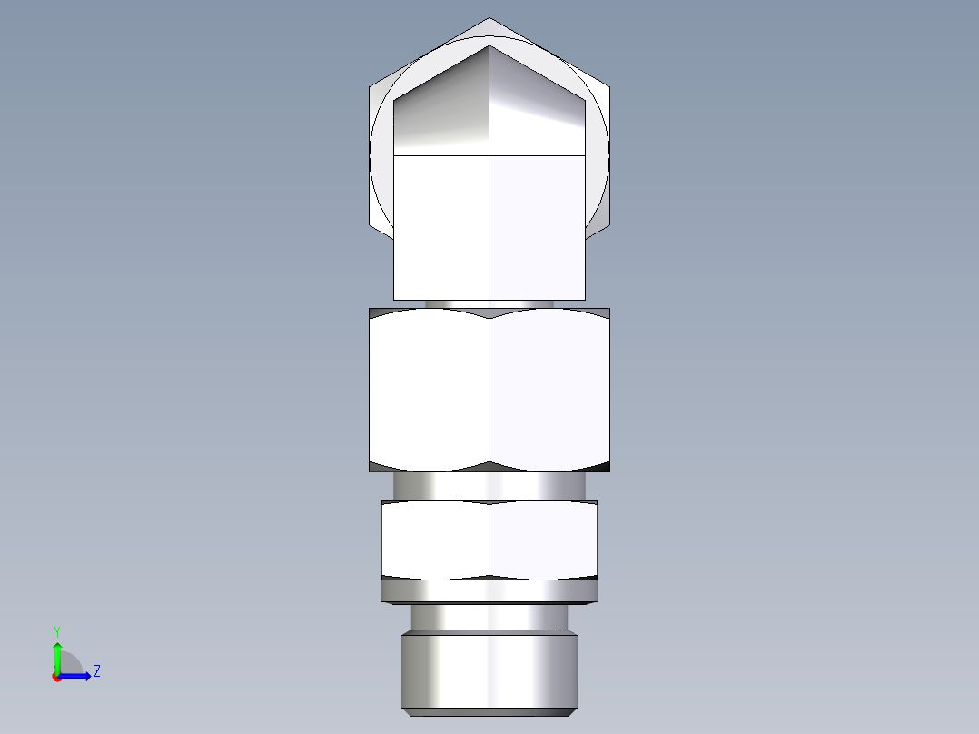 卡套式工业通用硬管接头EO_Assembled_adjustable_standpipe_elbow_EVW16SM71左视图