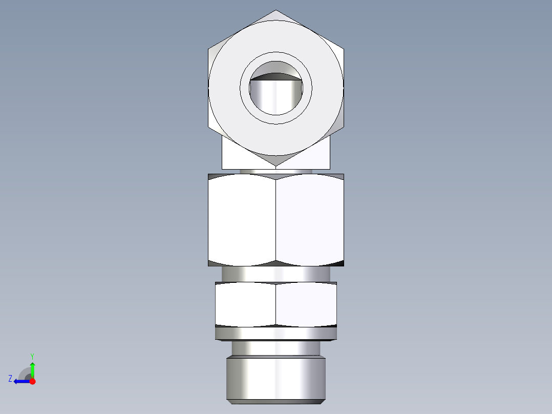 卡套式工业通用硬管接头EO_Assembled_adjustable_standpipe_elbow_EVW16SM71右视图