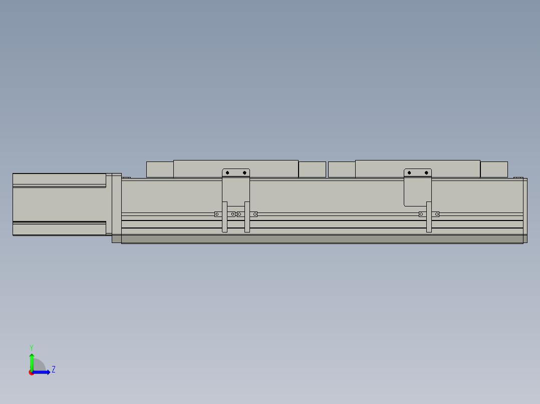 直线模组LHC17-S200-M设计图纸左视图