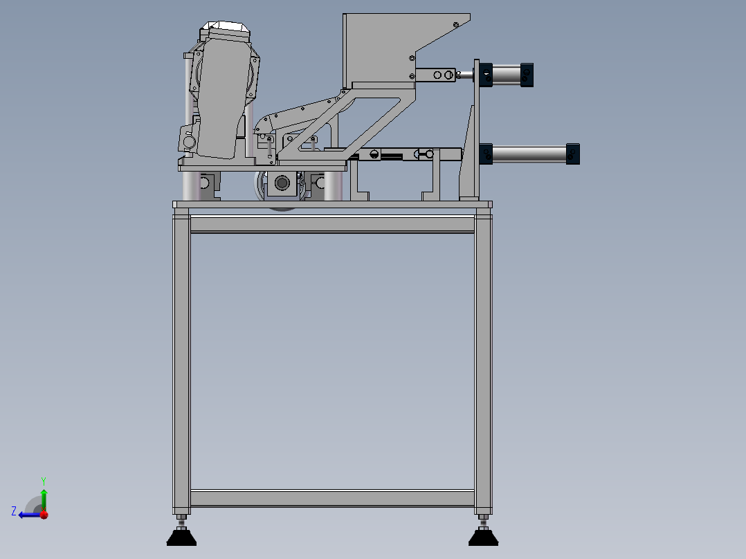 圆棒倒角机（sw18可编辑+工程图）右视图