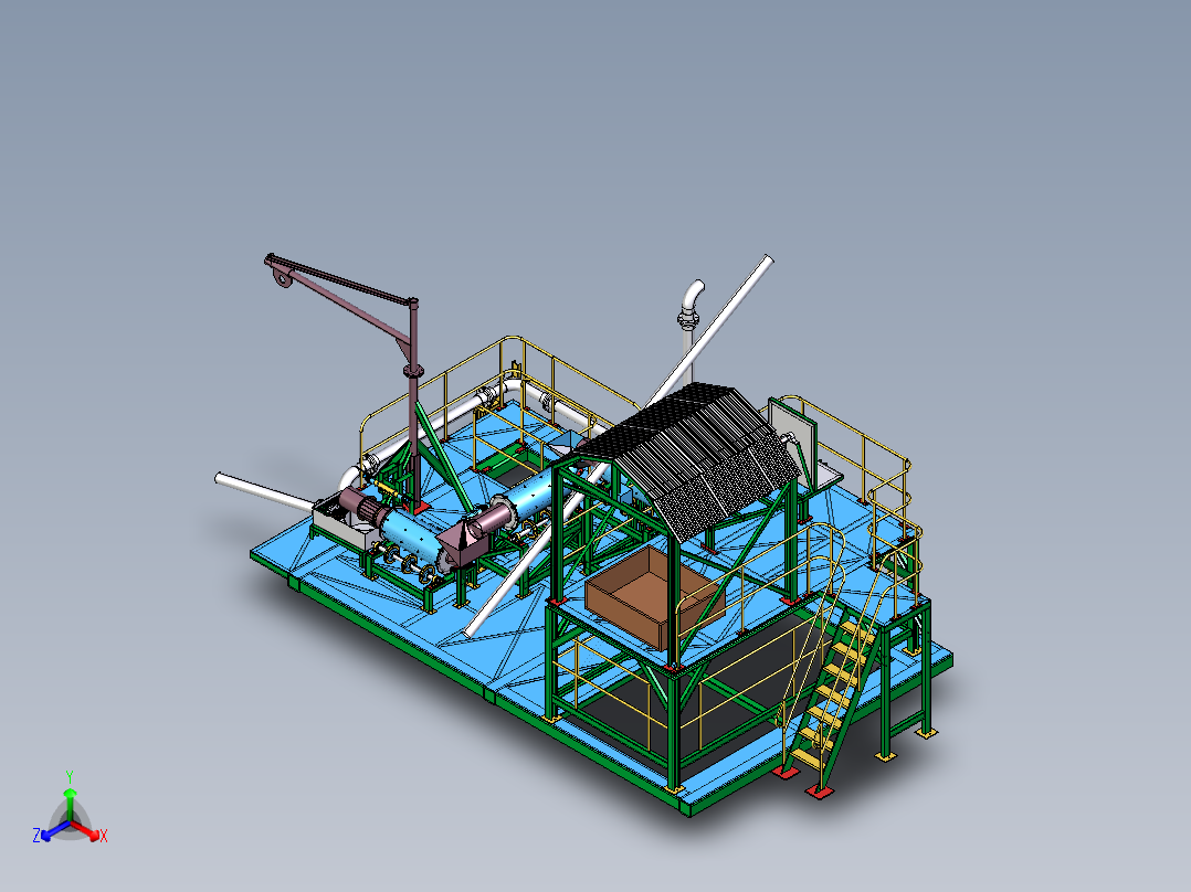 三级球磨机step前视图
