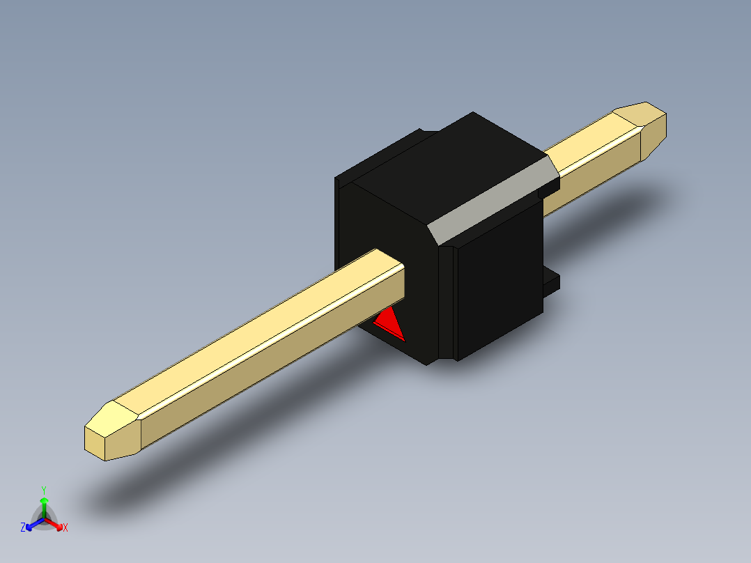 彩色公头100mil（2.54mm）系列-DS1021_black_1x01p_100mil_Type1_rev1.0正等轴测图