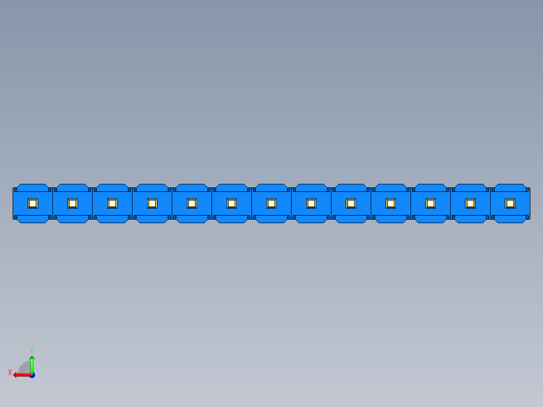 彩色公头100mil（2.54mm）系列-DS1021_blue_1x13p_100mil_Type43_rev1.0后视图