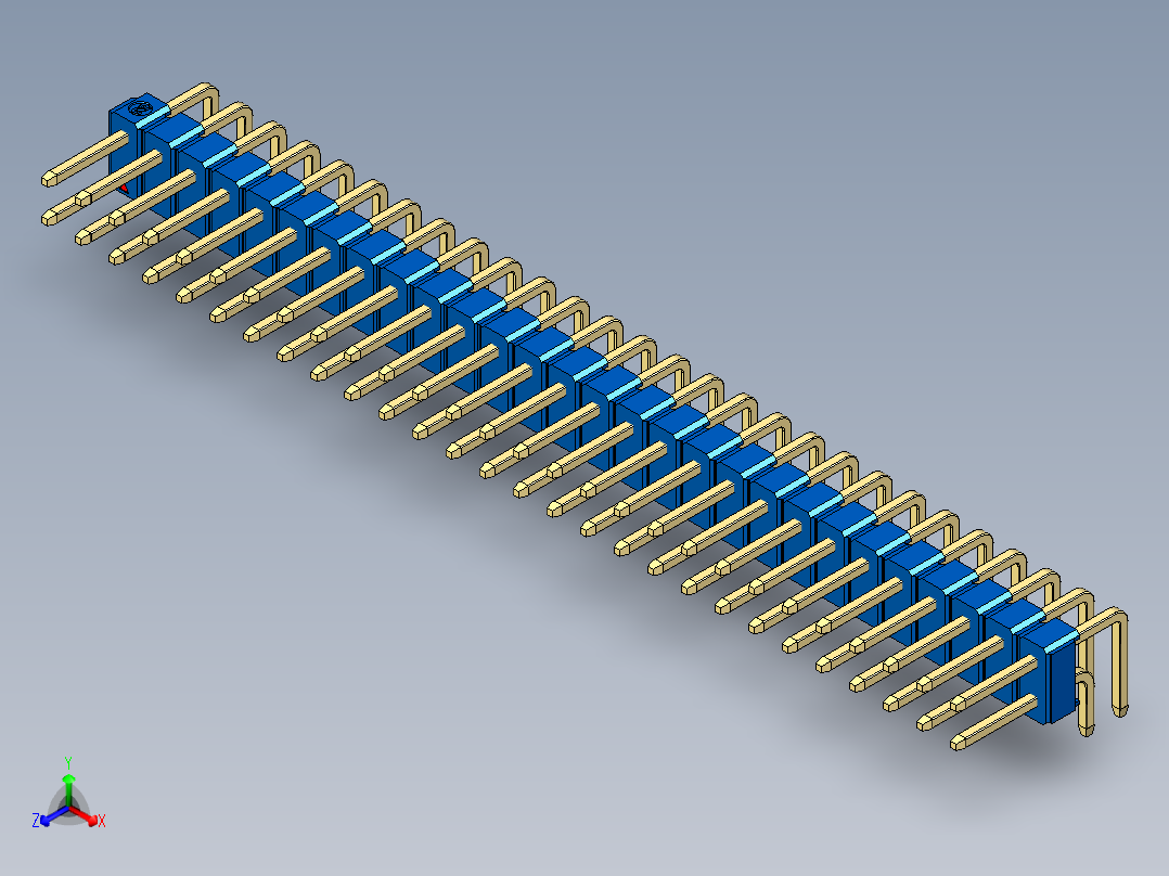 彩色公排针 100mil 2.54mm 系列-DS1022_blue_2x28p_100mil_TypeD_rev1.0