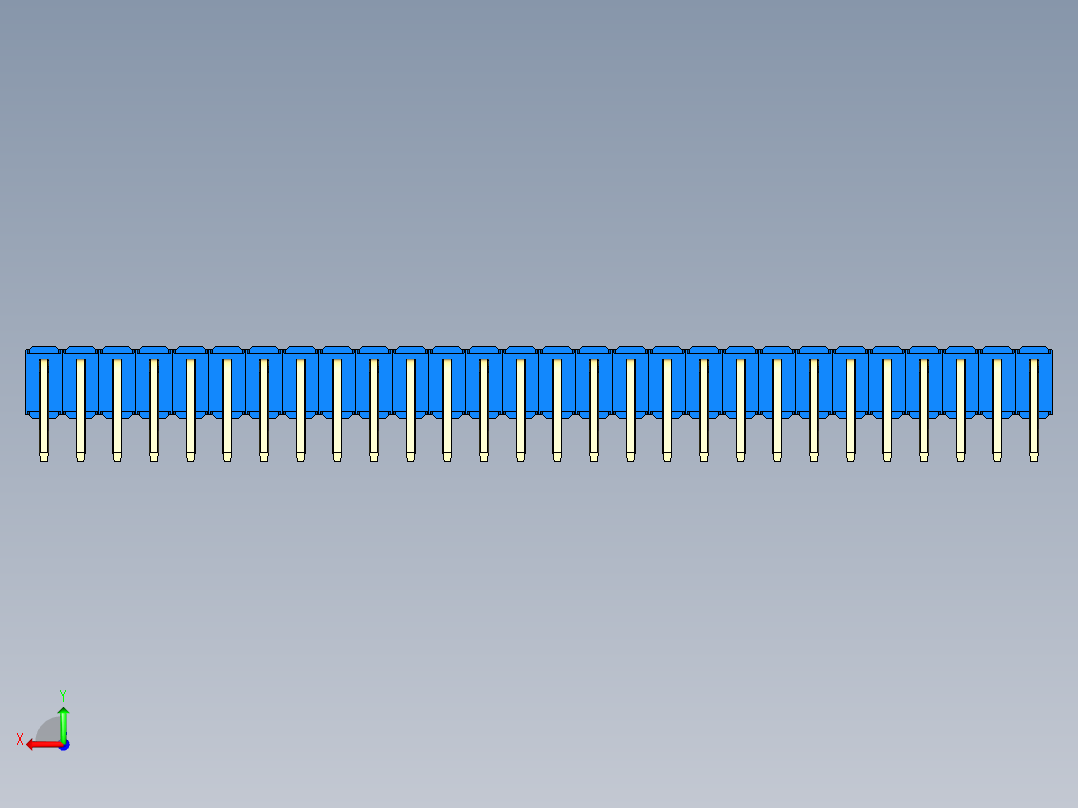 彩色公排针 100mil 2.54mm 系列-DS1022_blue_2x28p_100mil_TypeD_rev1.0后视图