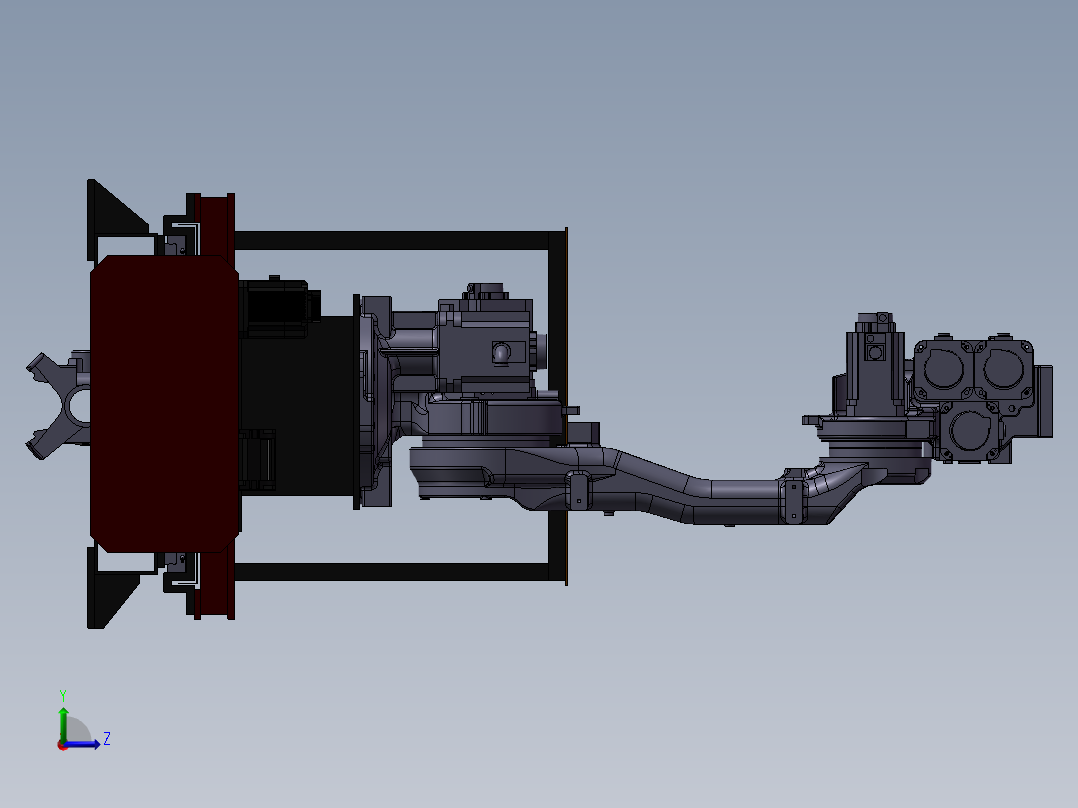机器人行走轴和安川MH50机器人左视图