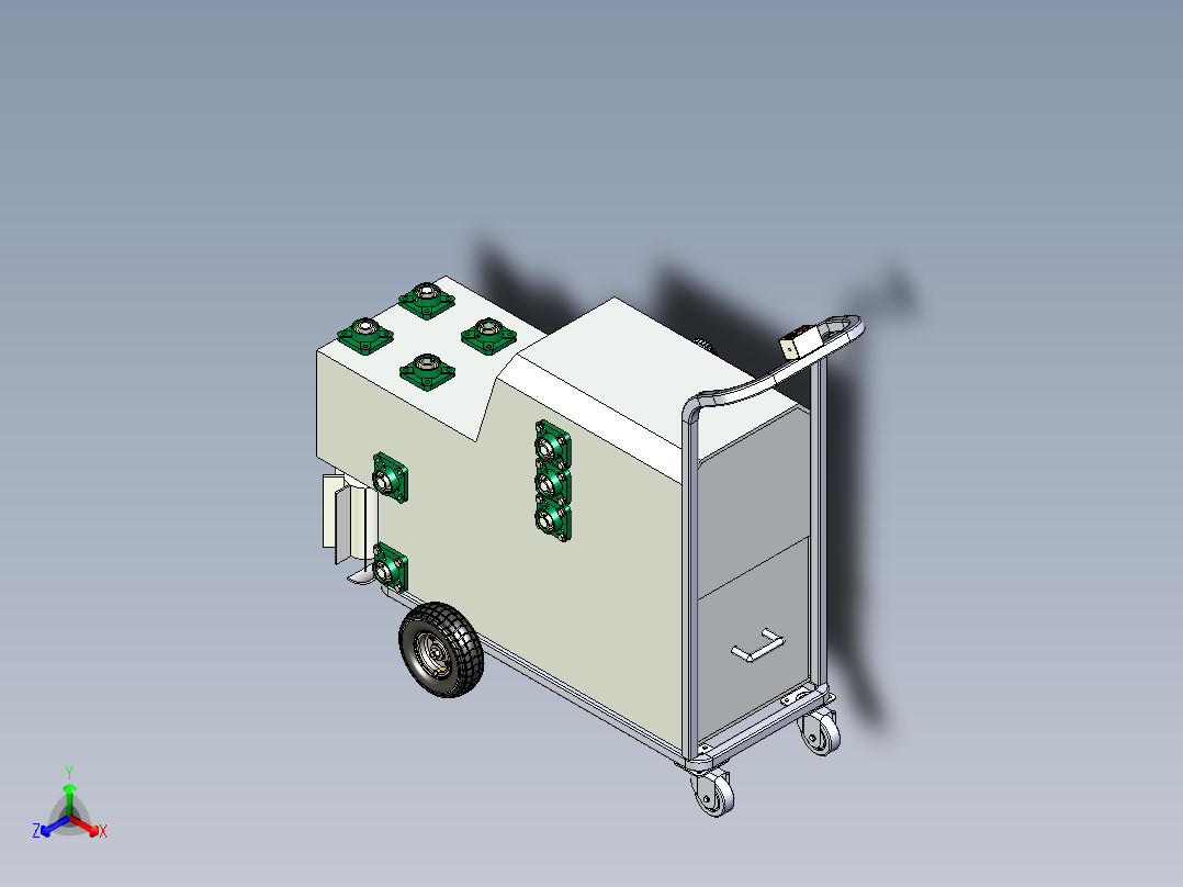 落叶清扫机含三维二维说明书正等轴测图