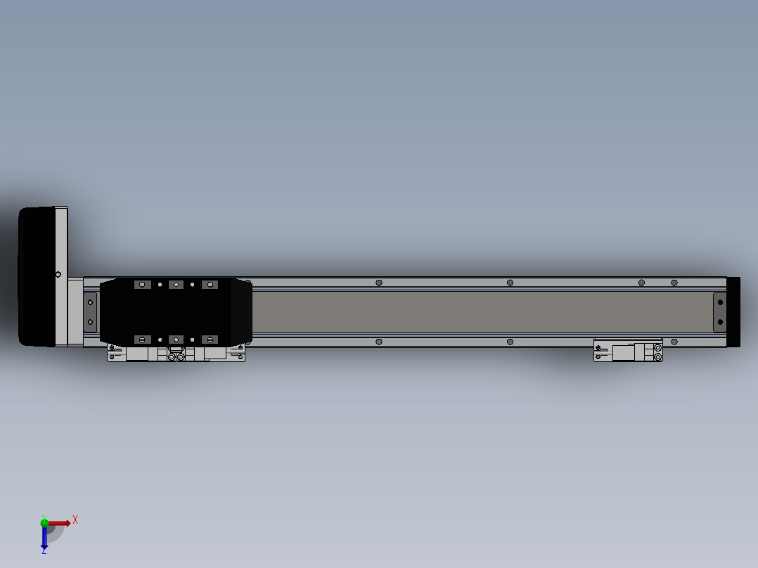 电动滑台模组SDH50右连模组（配台达电机） 俯视图