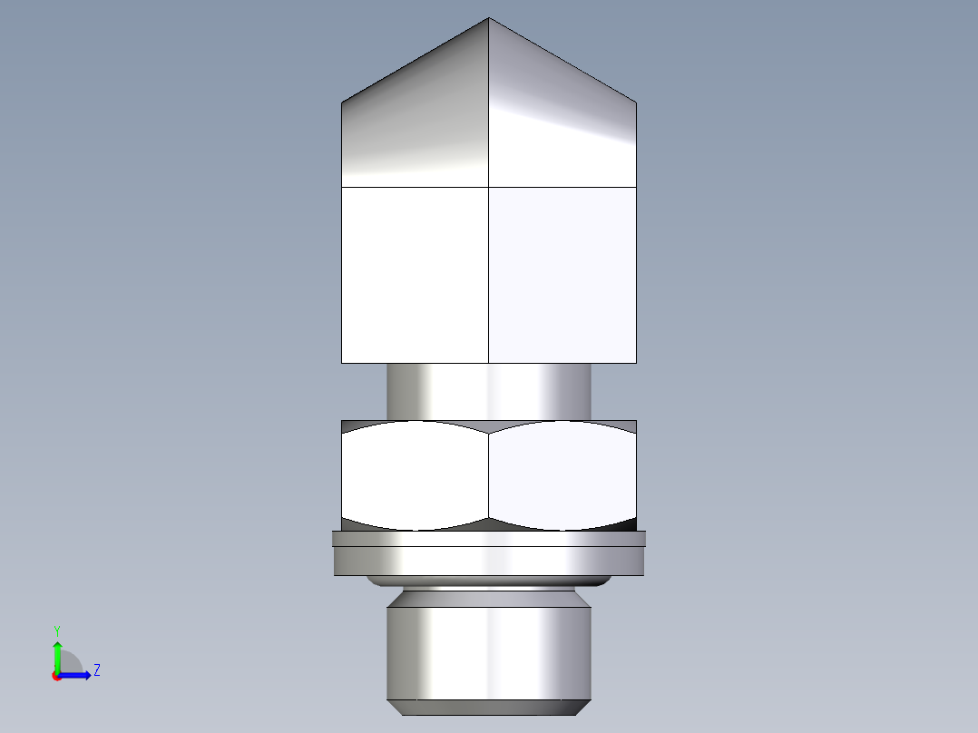 卡套式工业通用硬管接头EO_Adjustable_Locknut_elbow_WEE10LRCF左视图