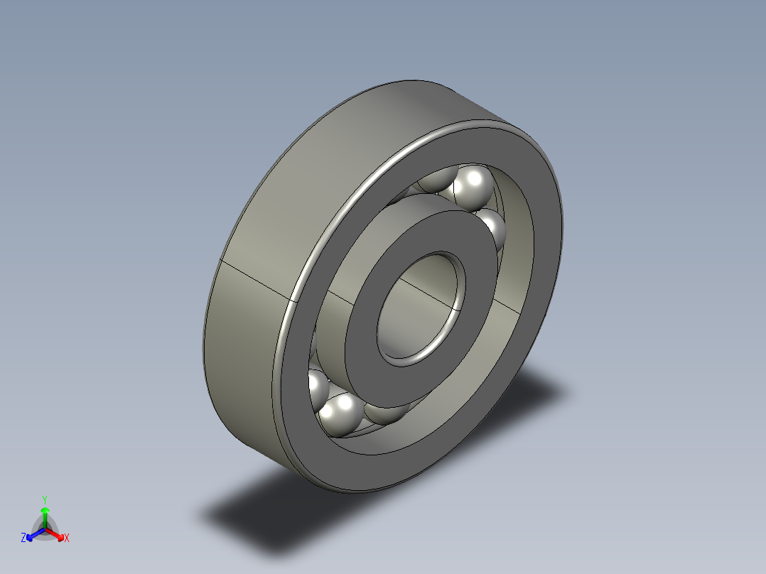 深沟球轴承6404正等轴测图