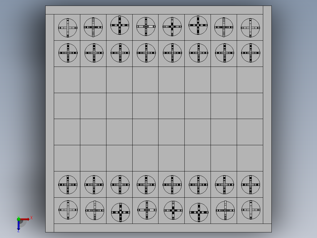 激光下料拼图国际象棋全格式CAD-SolidWorks-X_T和stl格式俯视图