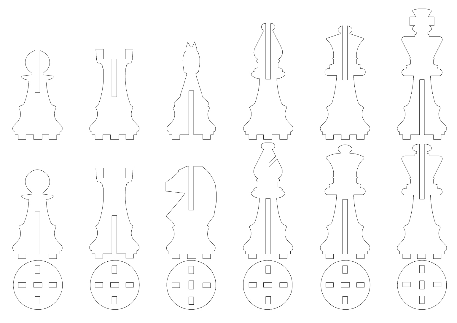 激光下料拼图国际象棋全格式CAD-SolidWorks-X_T和stl格式