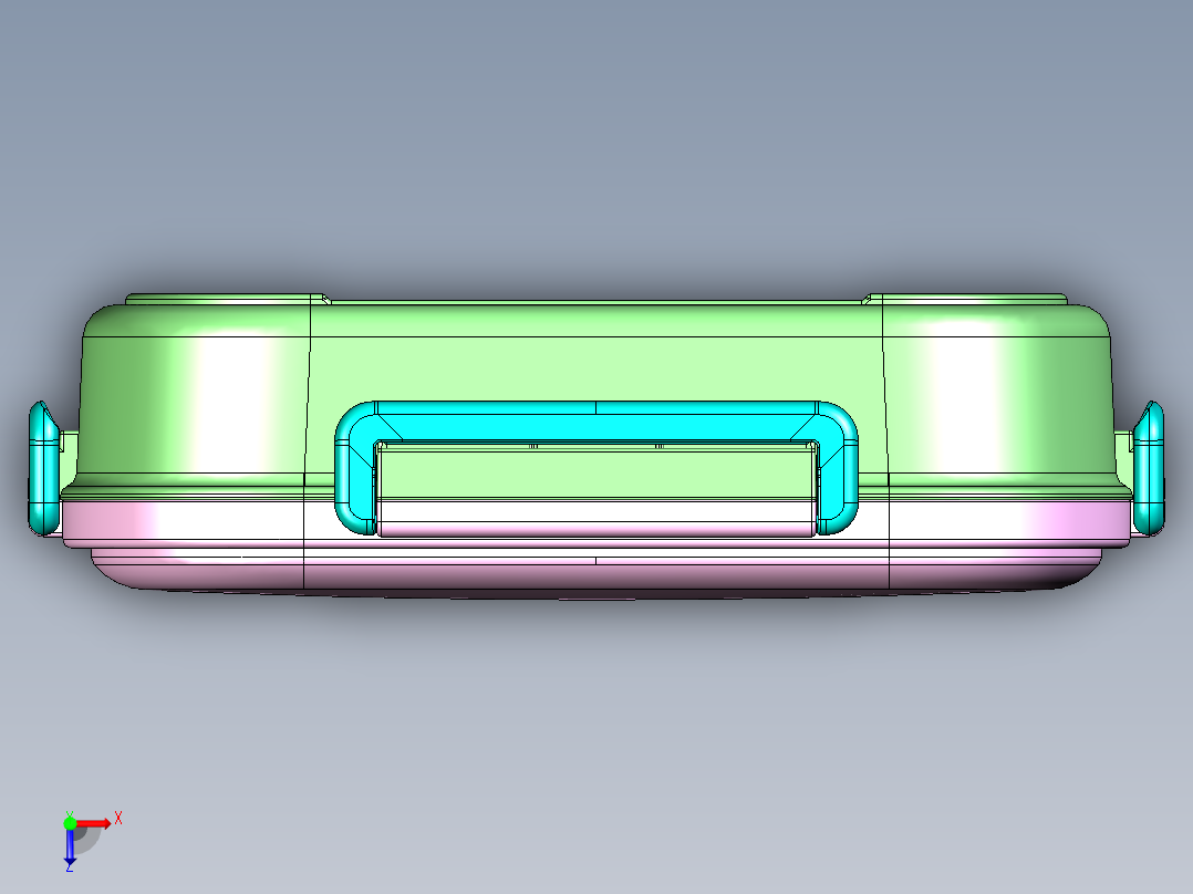 3格学生餐盒饭盒俯视图