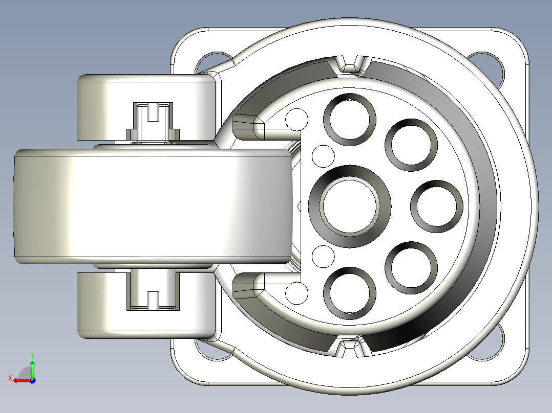 福马脚轮后视图