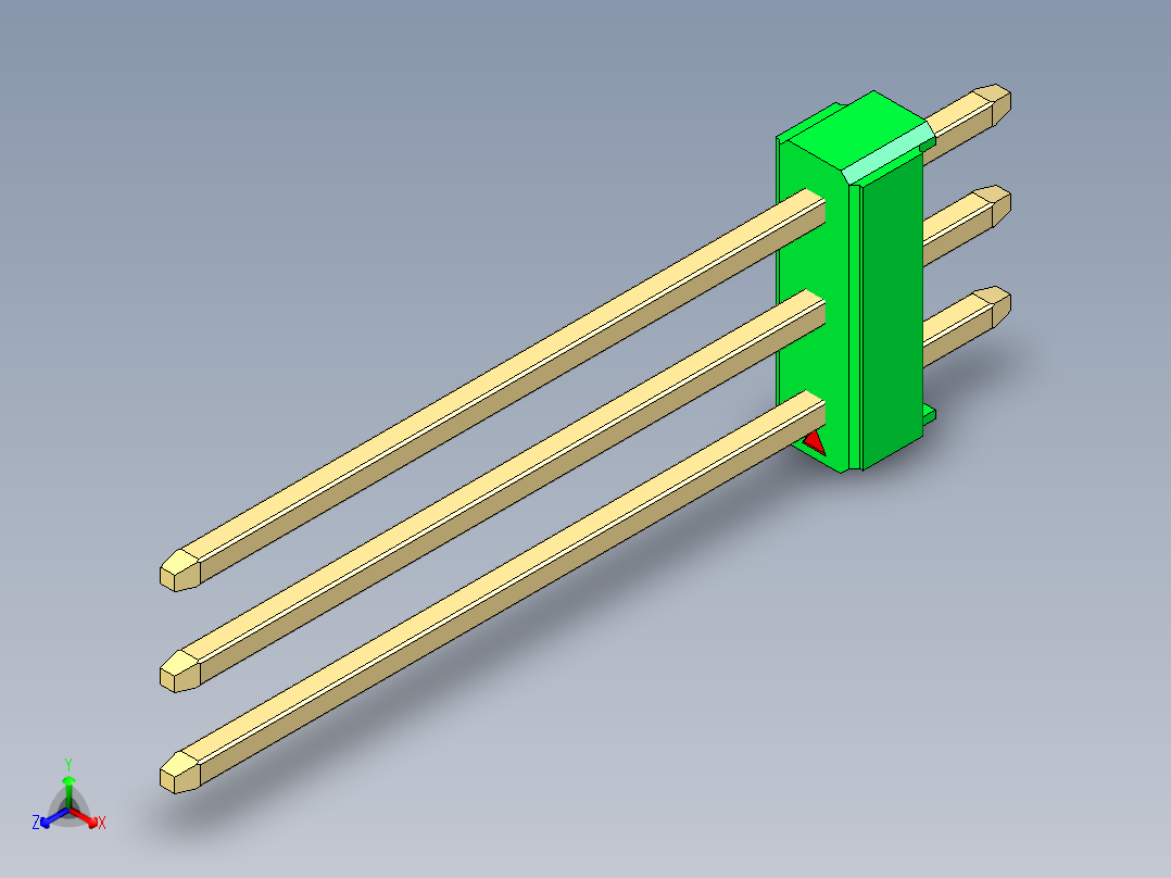 彩色公头100mil（2.54mm）系列-DS1021_green_3x01p_100mil_Type19_rev1.0
