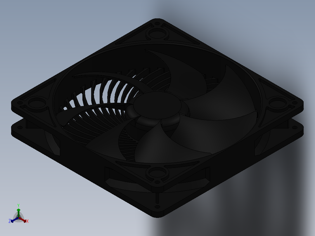 180mm电脑风扇正等轴测图