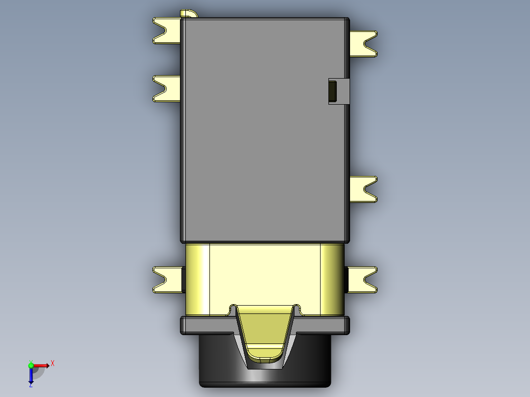PJ311D (PJ-311D) SMD PCB 安装 3.5mm 音频插孔母插座俯视图