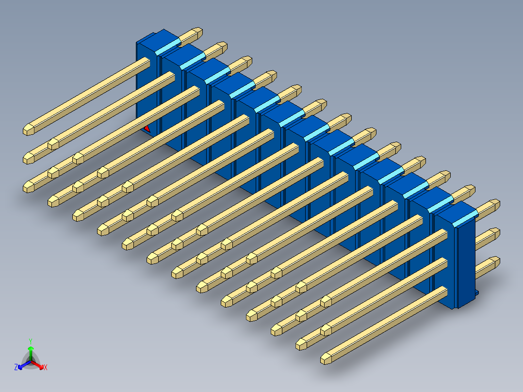 彩色公头100mil（2.54mm）系列-DS1021_blue_3x13p_100mil_Type5_rev1.0