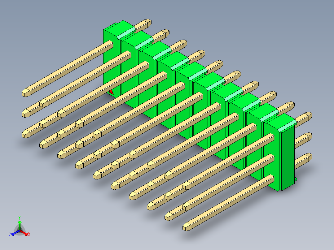 彩色公头100mil（2.54mm）系列-DS1021_green_3x10p_100mil_Type5_rev1.0