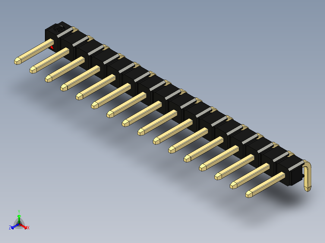 彩色公排针 100mil 2.54mm 系列-DS1022_black_1x16p_100mil_TypeD_rev1.0