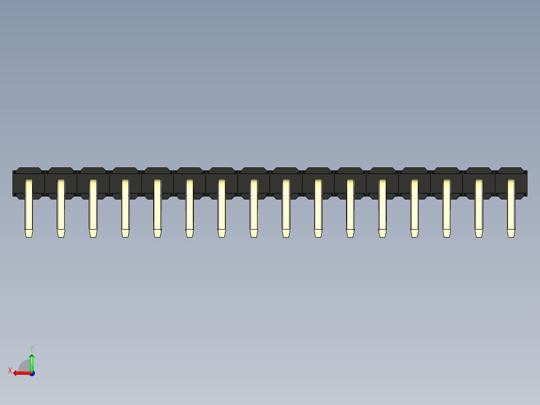 彩色公排针 100mil 2.54mm 系列-DS1022_black_1x16p_100mil_TypeD_rev1.0后视图