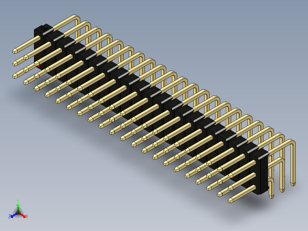 彩色公排针 100mil 2.54mm 系列-DS1022_black_3x21p_100mil_TypeD_rev1.0