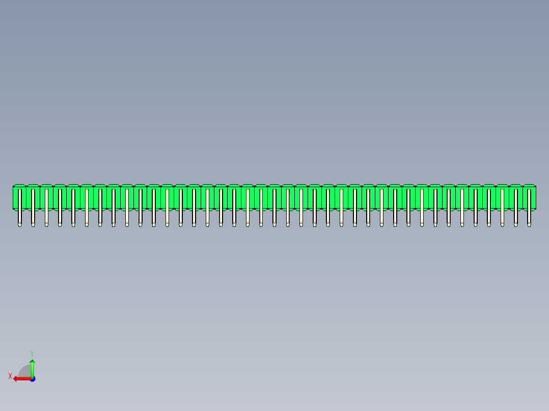 彩色公排针 100mil 2.54mm 系列-DS1022_green_2x39p_100mil_TypeD_rev1.0后视图