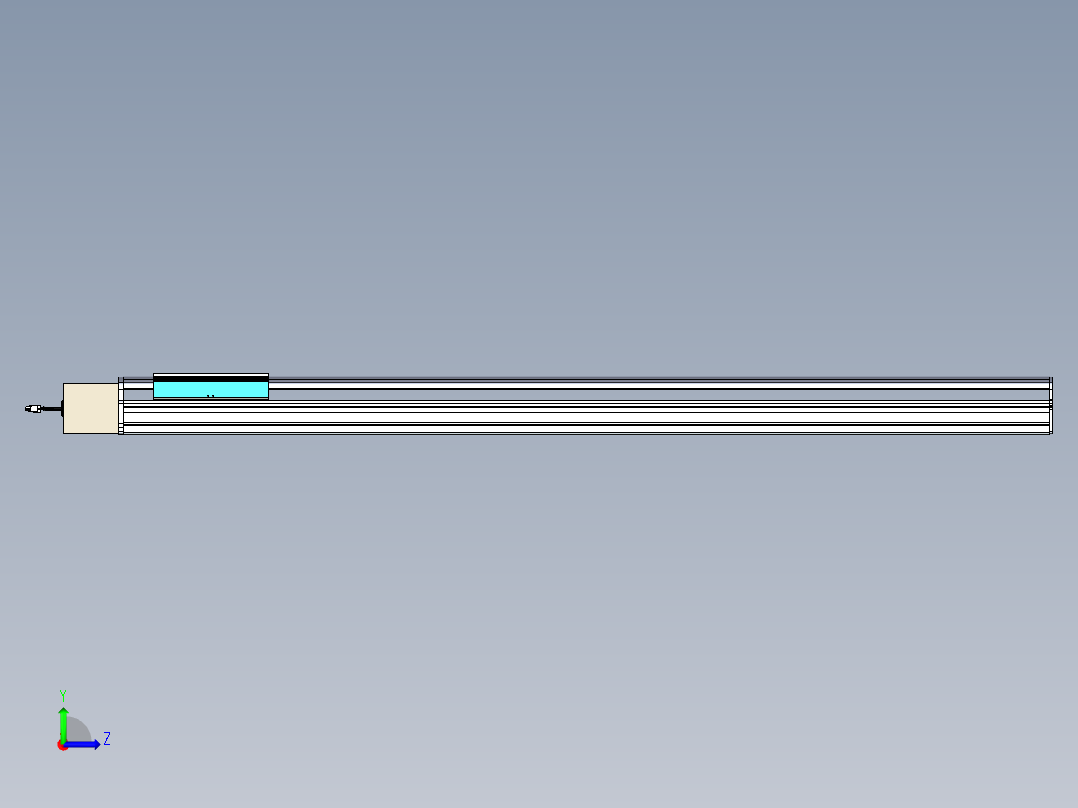 同步带滑台-半封闭B22-L100-C-S1450-R-P75-D3-N5左视图