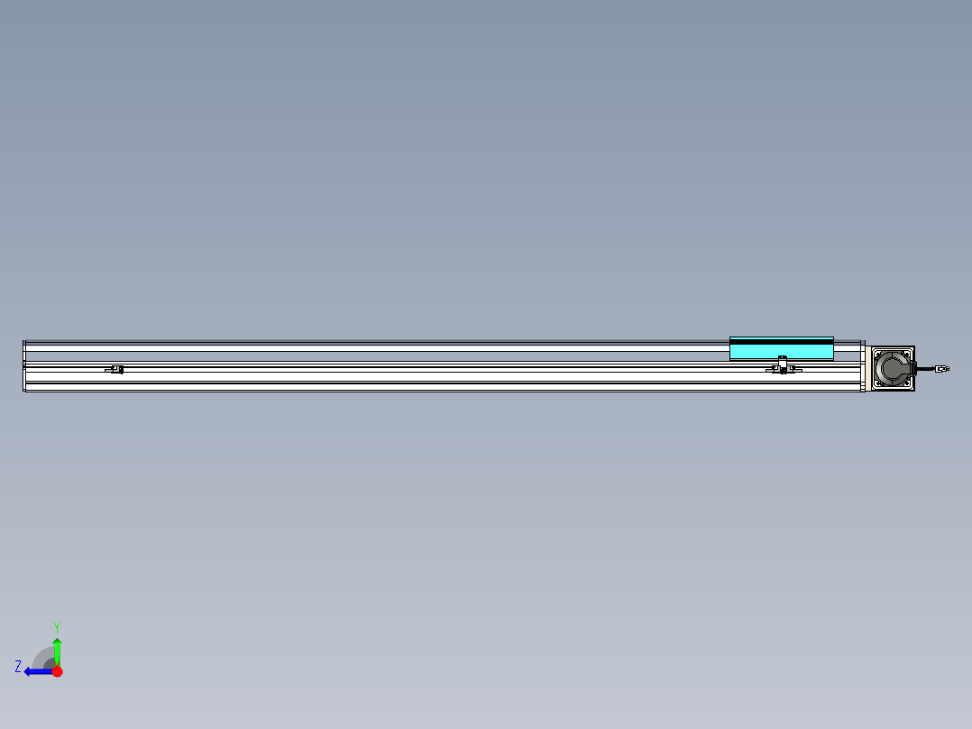 同步带滑台-半封闭B22-L100-C-S1450-R-P75-D3-N5右视图